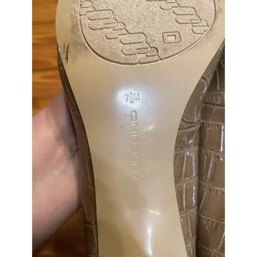 BANDOLINO Brown Snake Print Heels‎ Size 7.5 M